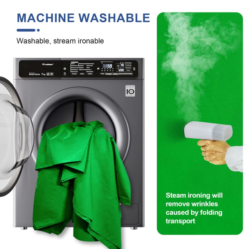 EMART Green Screen Backdrop, 10 x 12 Ft Photography Greenscreen Background Sheet Fabric Kit for YouTube Video Streaming Zoom, Small Photo Chromakey Muslin Cloth Curtain with 4 Clip - Image 3